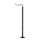 Hager - Flyttbar grenstav svart farge med 8 x stikk og 2 x data FTP, 5 meter ledinger for strøm og data