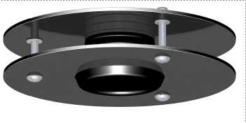 Hager - Takgjennomføring til svart grenstav 50mm