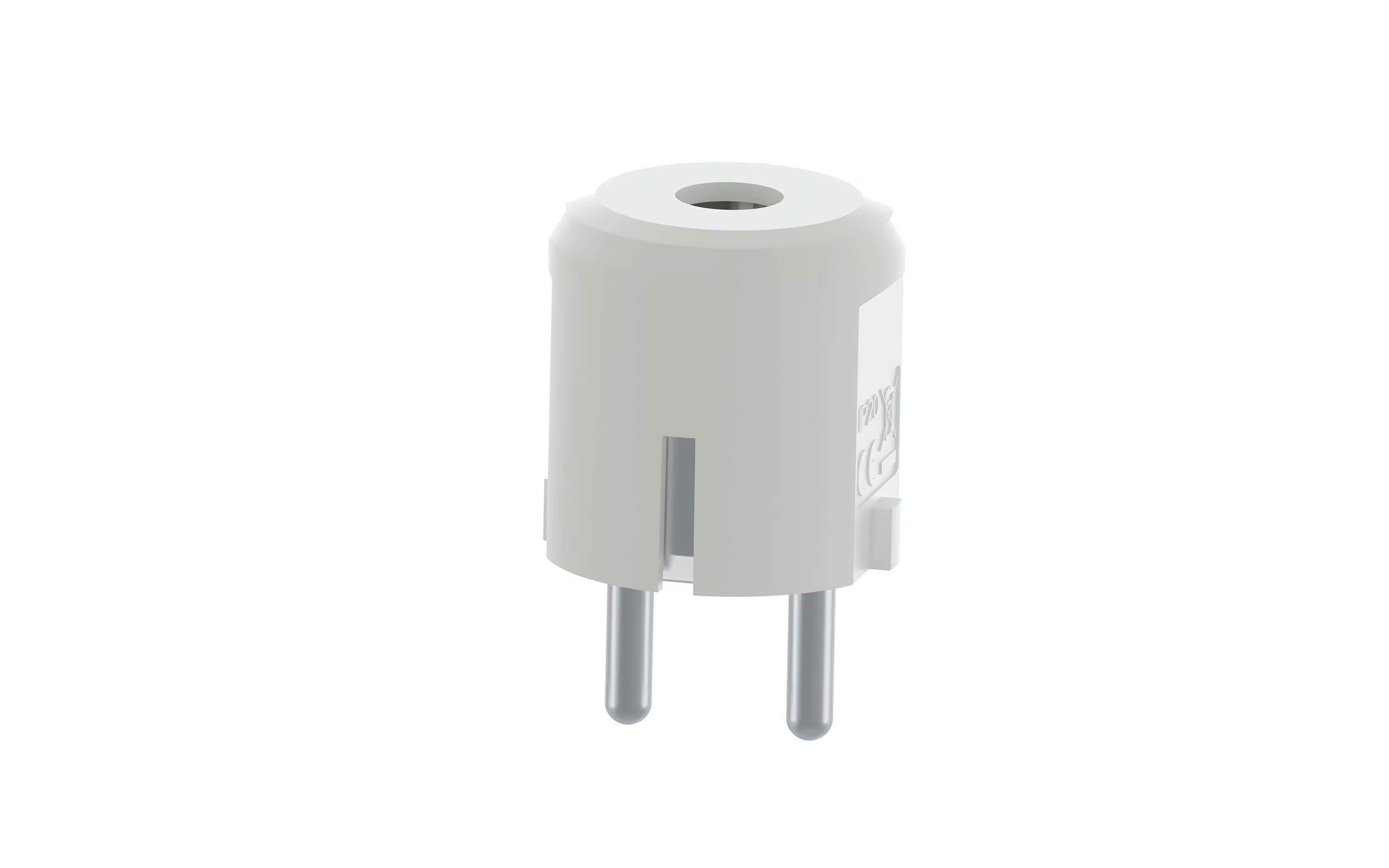 TradeForce - Støpsel m/j Rett innf. hvit 16A/250V IP20 Sonepar
