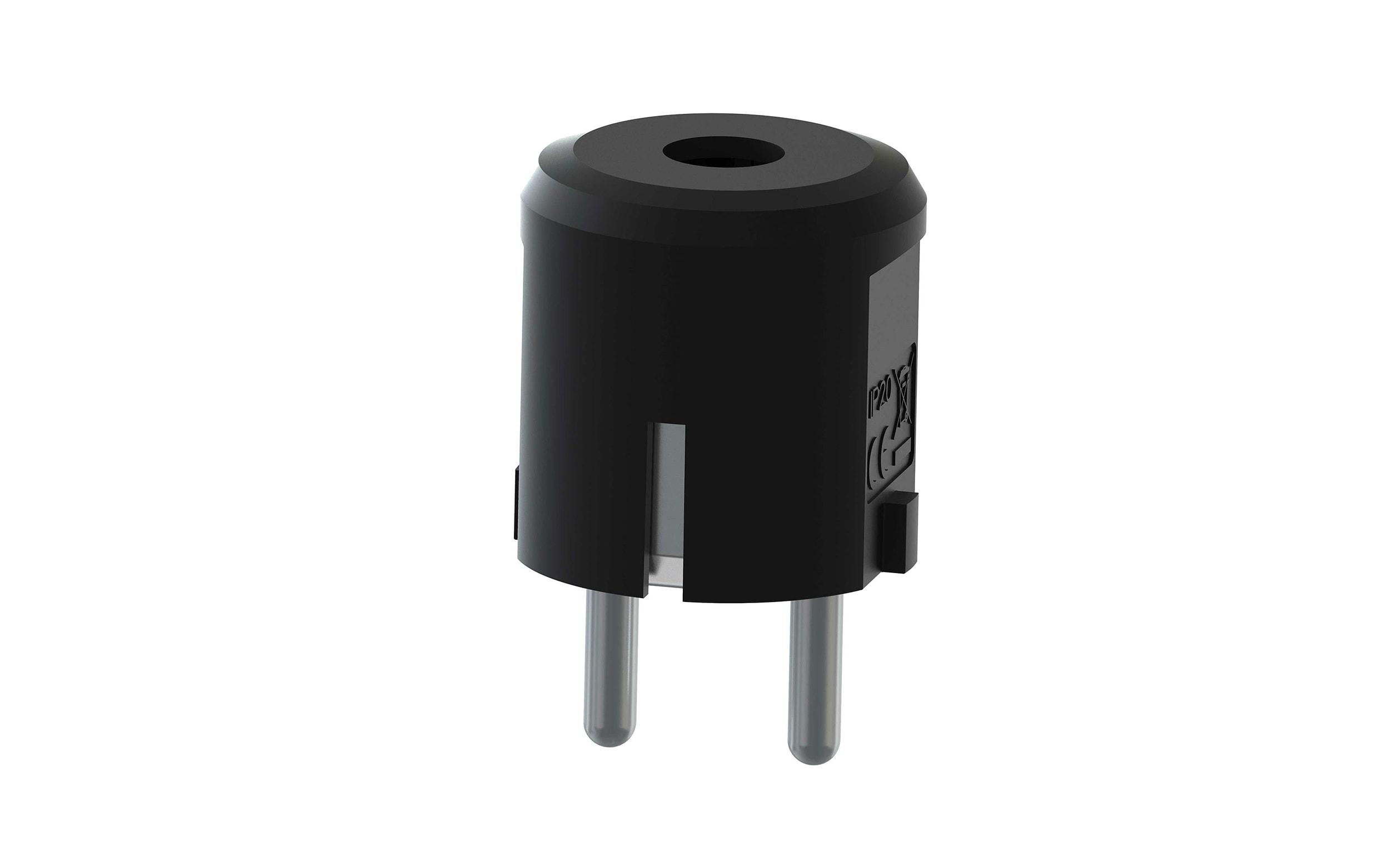 TradeForce - Støpsel m/j Rett innf. sort 16A/250V IP20 Sonepar