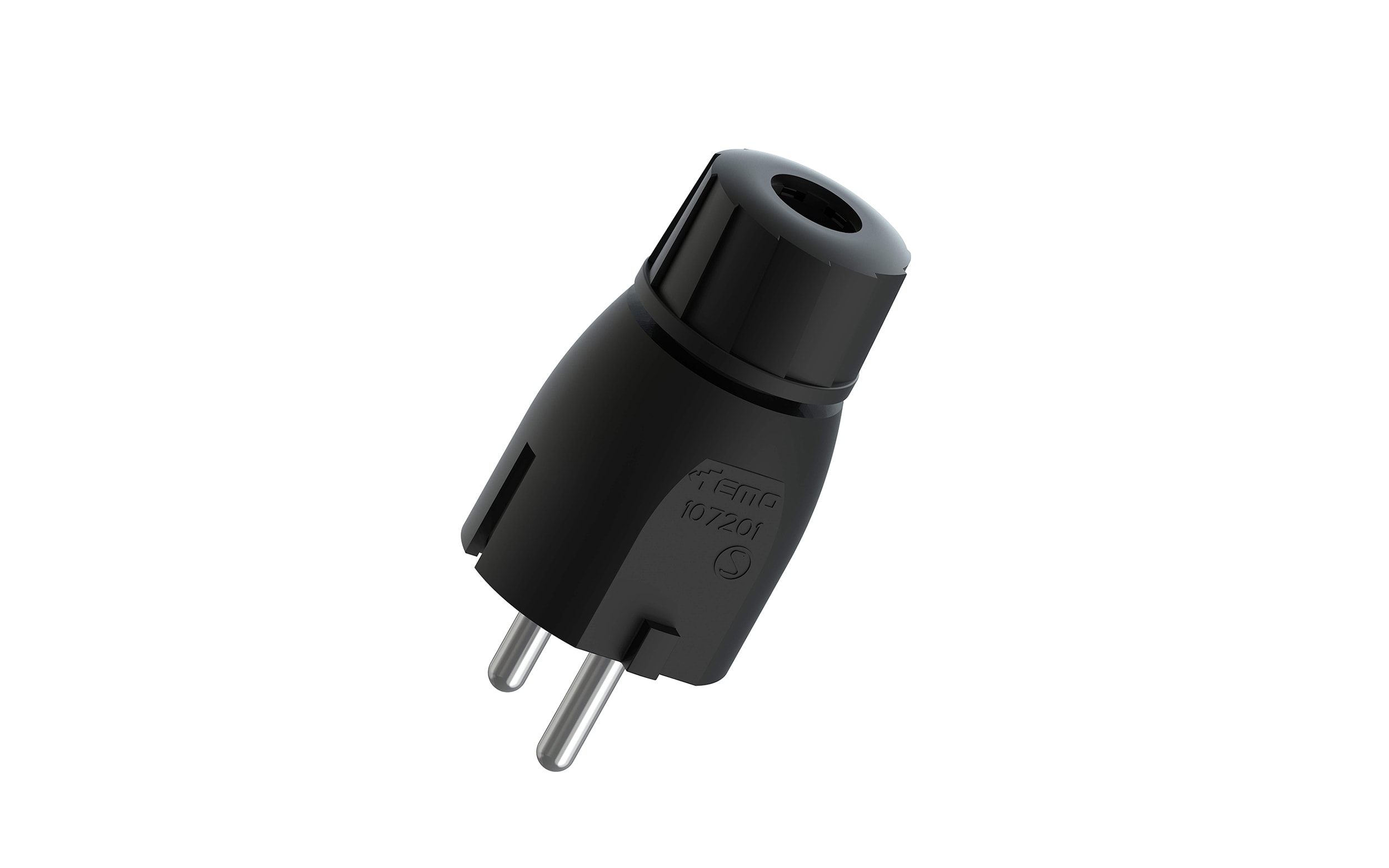 TradeForce - Støpsel m/j strekkavl. sort 16A/250V IP20 Sonepar