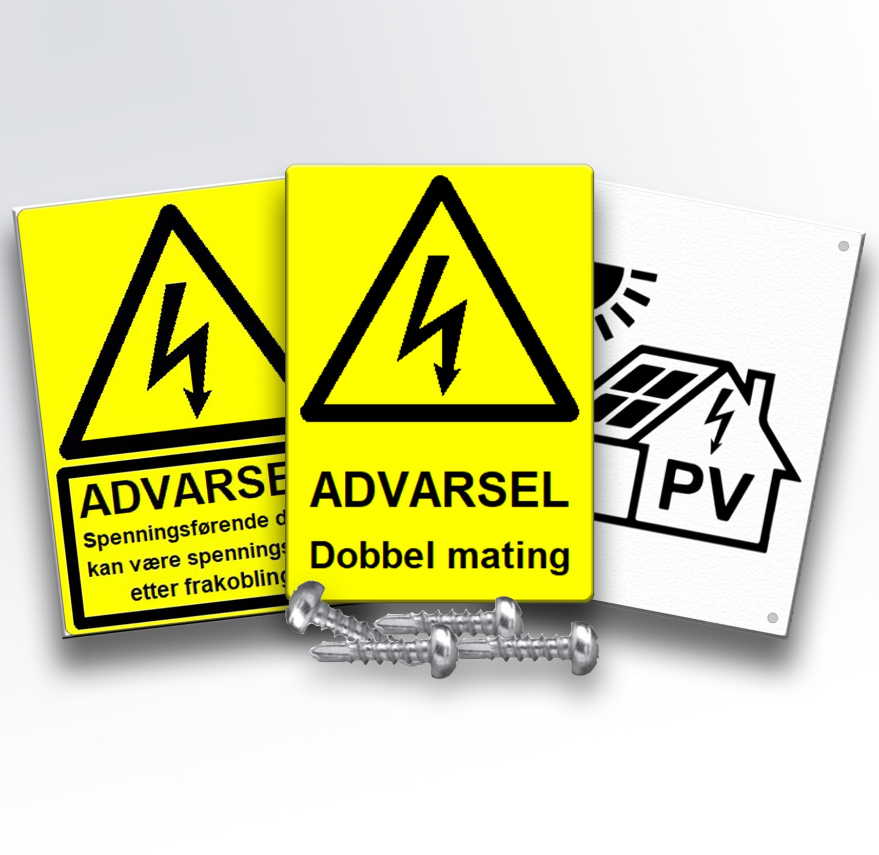 FLEXIMARK - Solcellemerking KIT 3 x merker + 4 skruer