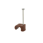 Castor - Plastklips m/spiker C 3x5 Brun for oval kabel