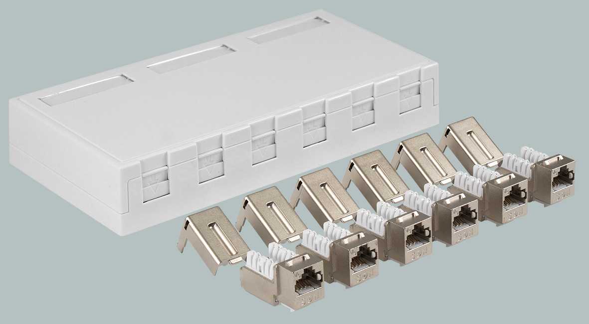 Lanse - Patchboks 6xKat.6A STP QC Påveggsboks plast