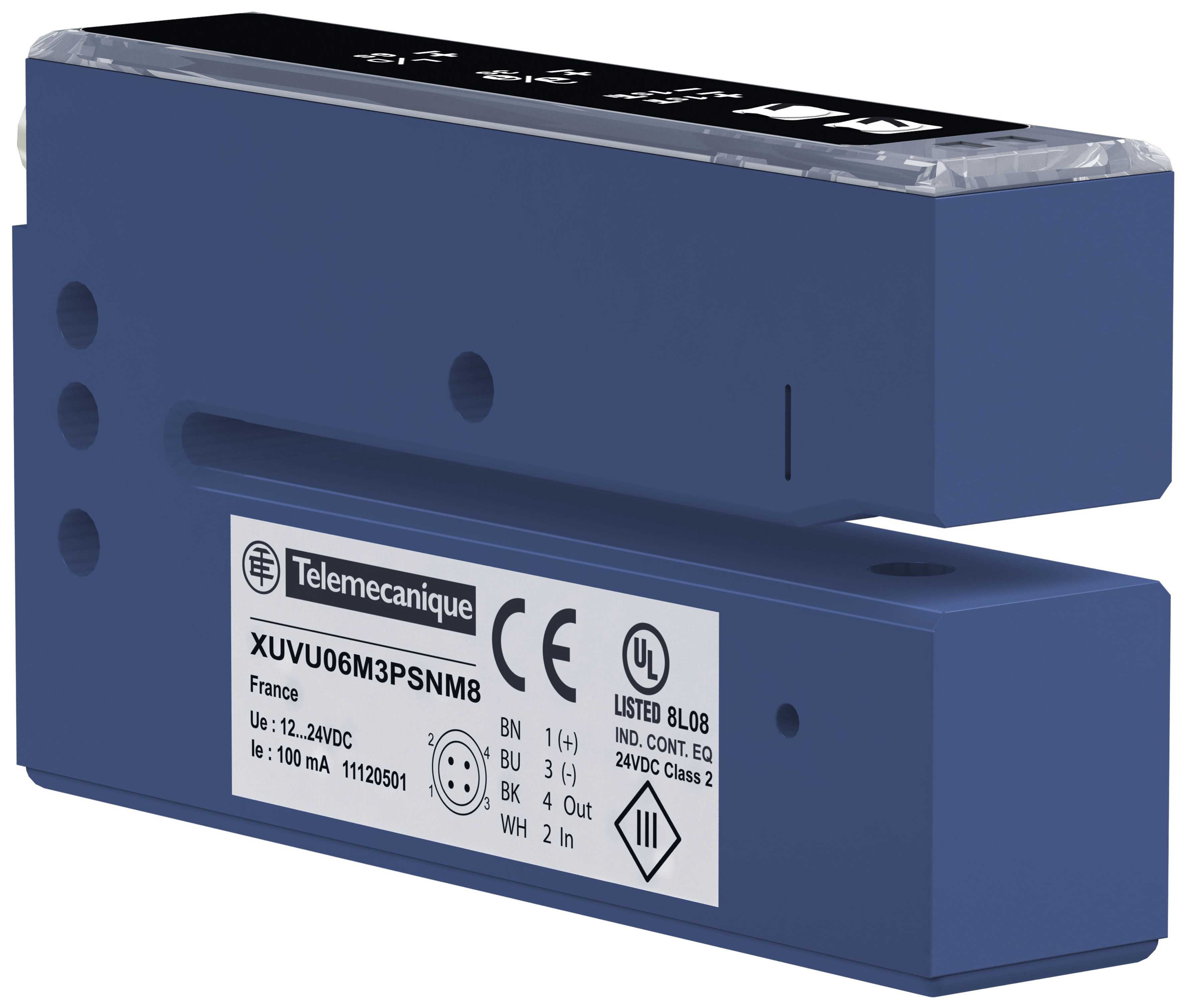 TMSS - XUVU06M3PSNM8 Ultralydsensor gaffel transp.PNP e.teach