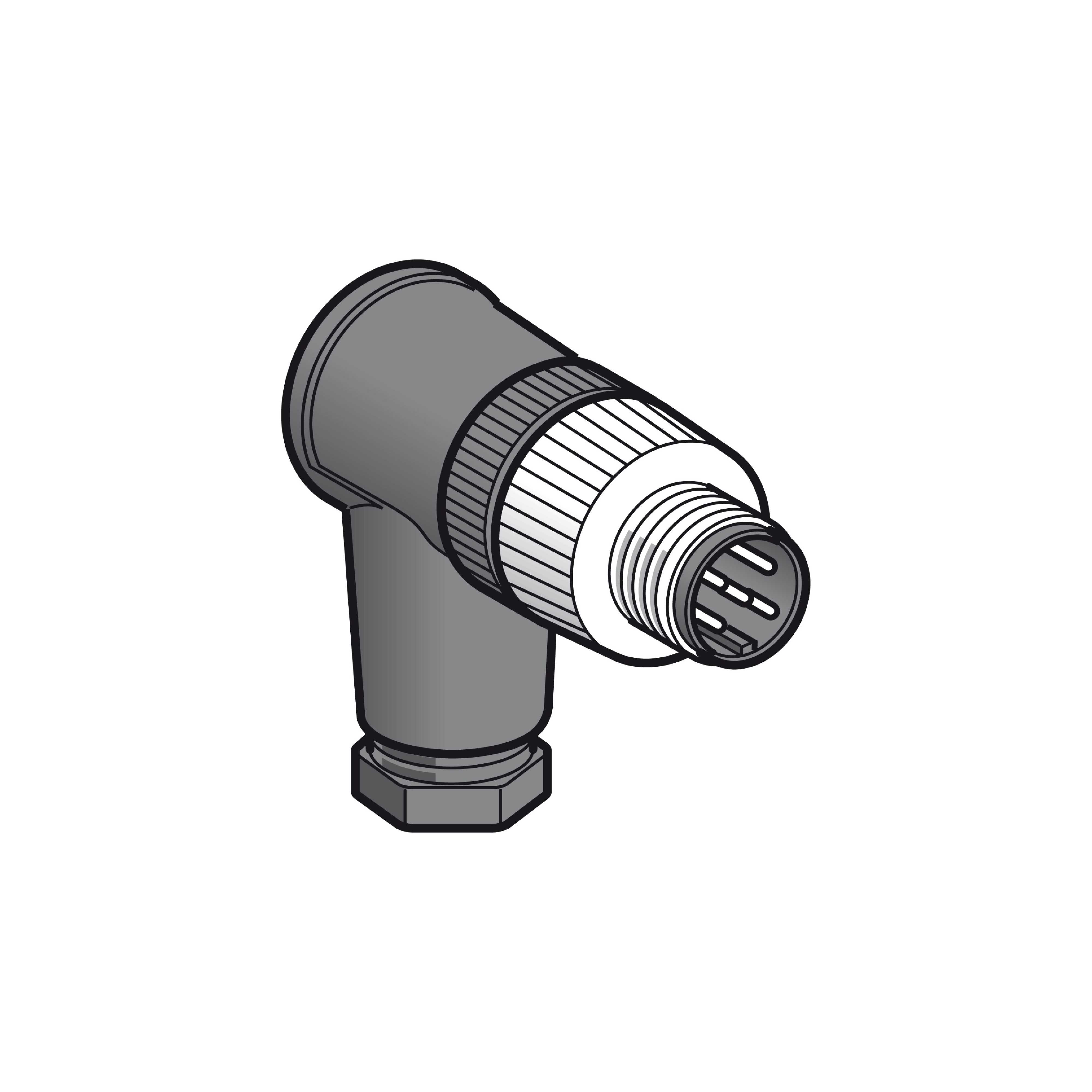 TMSS - XZCC12MCM50B Plugg M12/5 han vinkel metall