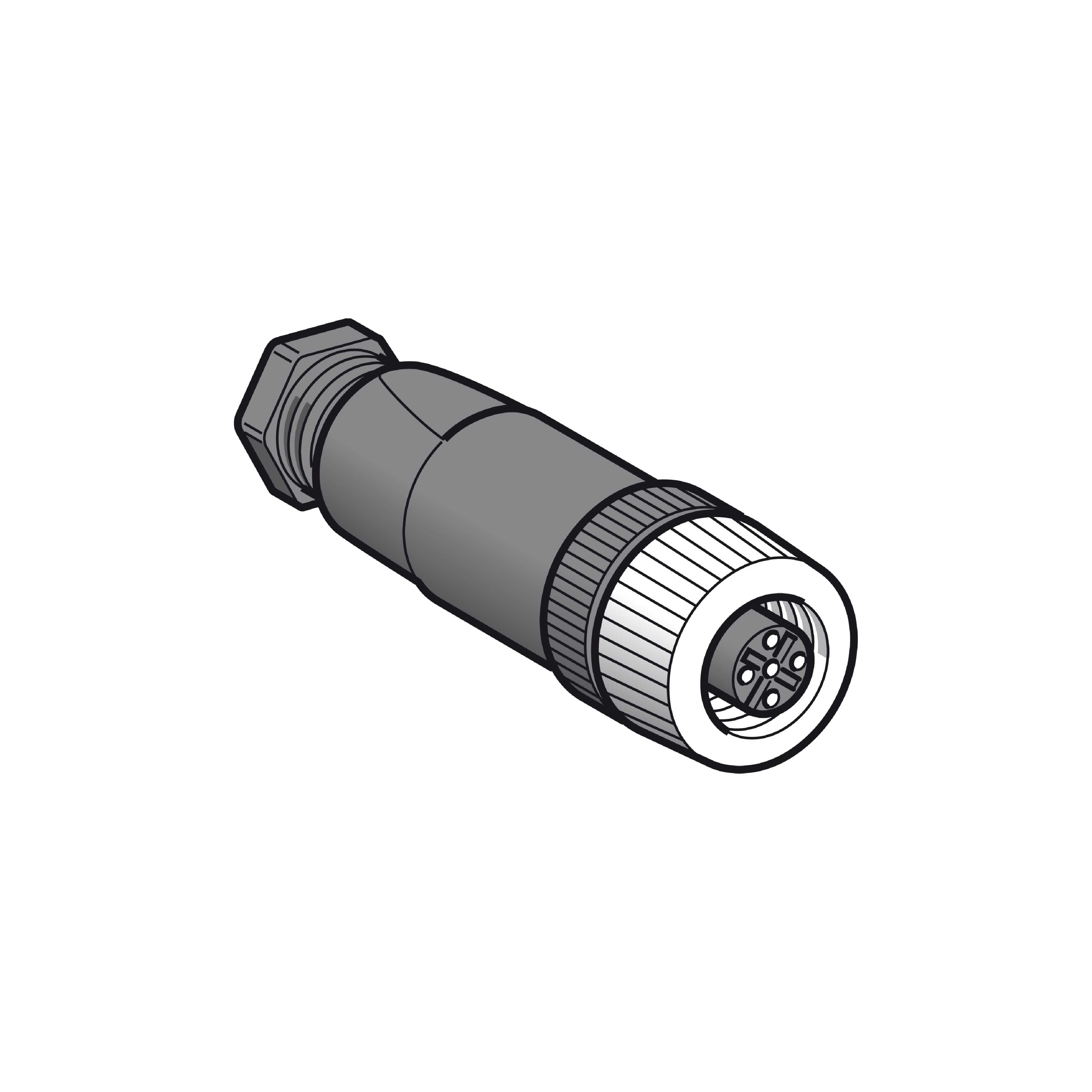 TMSS - XZCC12FDM50B Plugg M12/5 hun rett metall sk