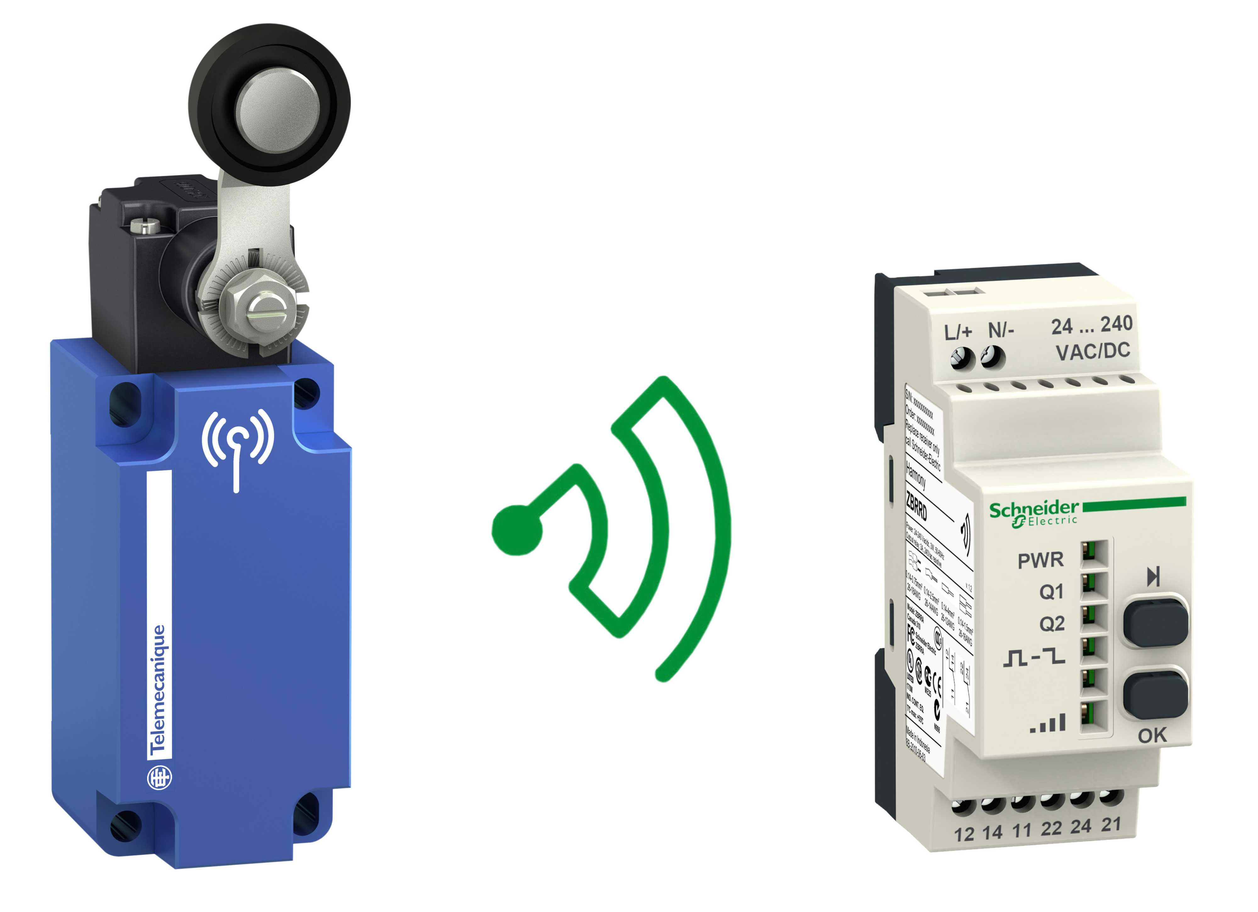 Telemecanique - Endebryter trådløs m rullearm