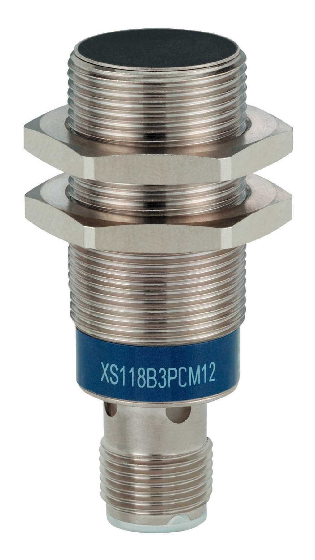 TMSS - Induktiv sylindrisk SIL2 XS1 Ø18 med M12 plug, PNP NO&NC, Sn=8mm, flush