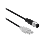 TMSS - USB - M12 5p kabel til software programmering af lysgitre med muting