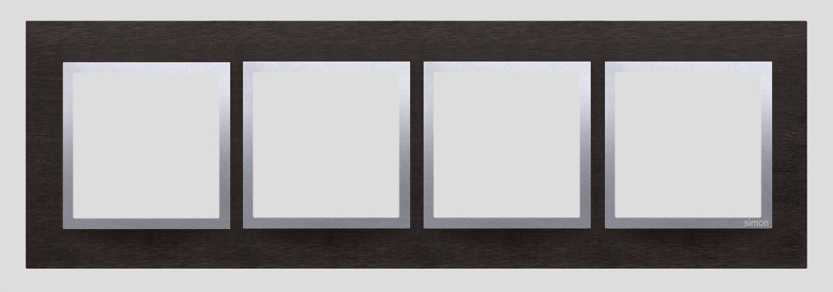 Kontakt Simon - 4-hulls aluramme Yin Inox