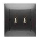 Kontakt Simon - Lader 2x USB 1,5A 5V DC antrasitt