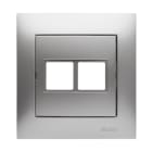 Kontakt Simon - FRONTPLATE m/RAMME 2xKAT LEX COM ALU
