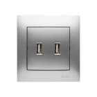 Kontakt Simon - LADER 2XUSB 2,1A 5V DC ALU