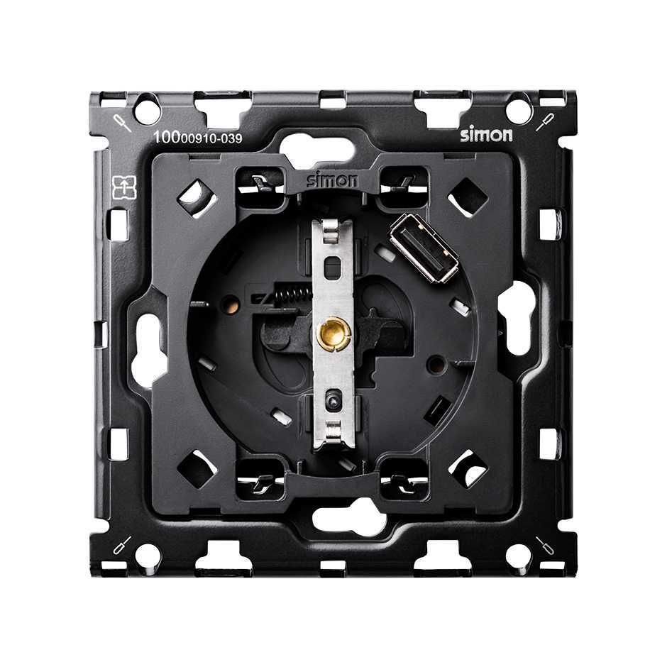 Kontakt Simon - Kit-bak stikk enk m/USB S100