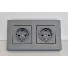 Urmet - Hjørneboks 2x enkl.stikk S55,