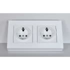 Urmet - Hjørneboks 2x enkl.stikk S55,