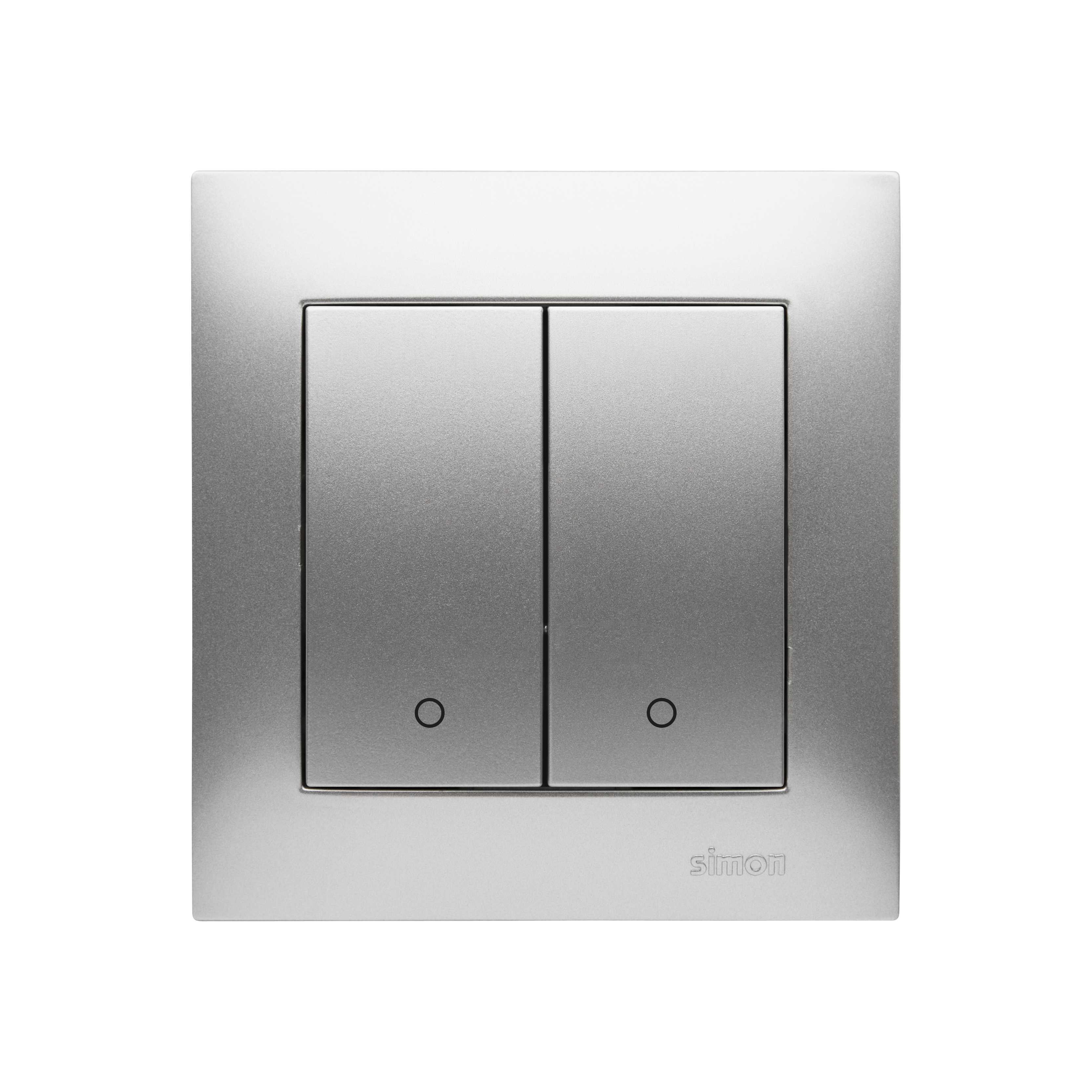 Kontakt Simon - Bryter innfelt  16/2+2 SKRU ALU