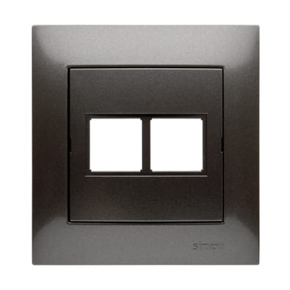 Kontakt Simon - FRONTPLATE m/RAMME 2xKAT LEX COM ANTRACIT