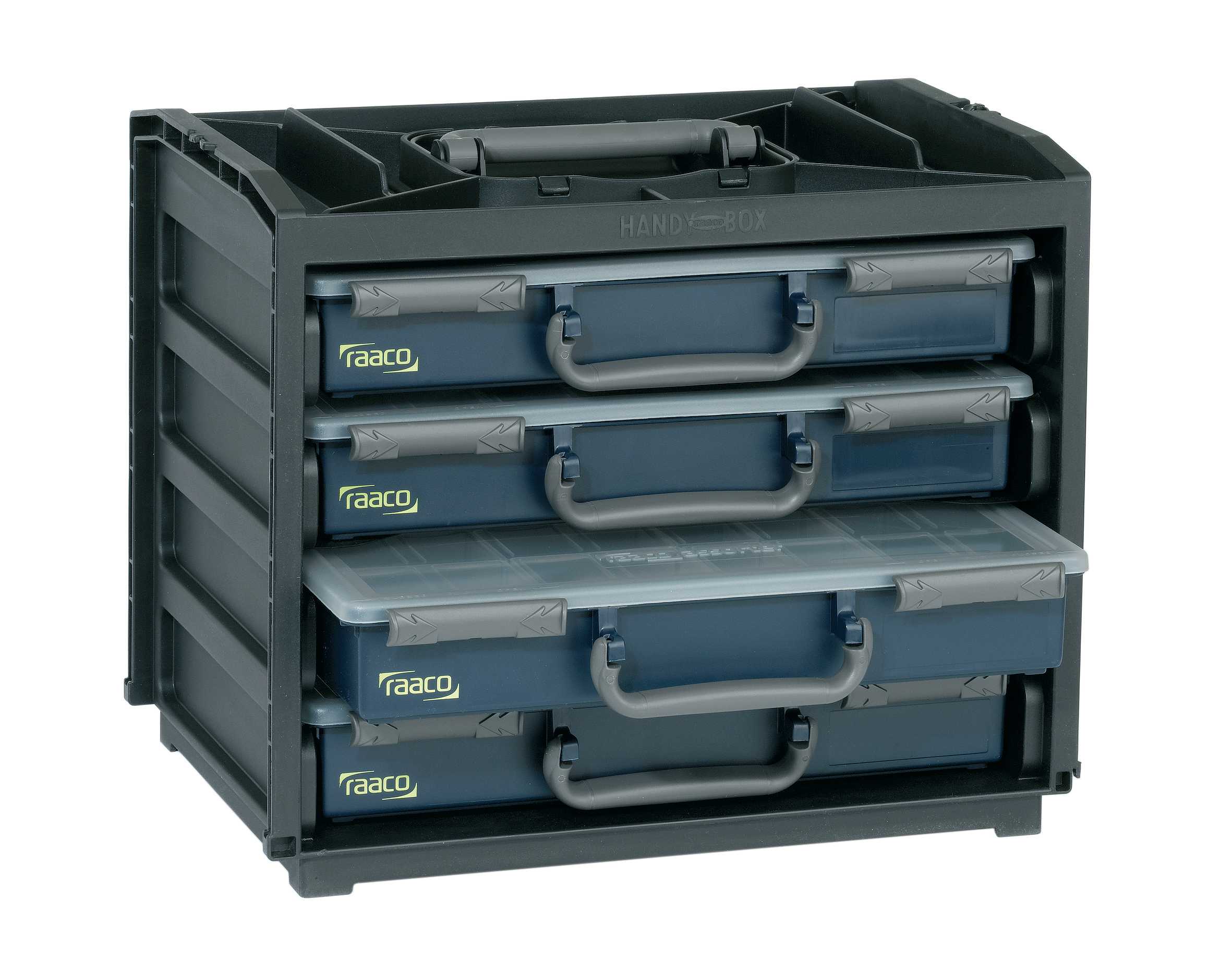 Raaco - Sortimentsskap Handybox 4 skrin m løse insatser 136242 Raac