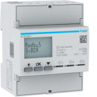 Hager - kWh måler 3 stk 1-fase/ 2-pol, 230V, 80A direkte, 4 modul, modbus