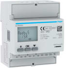 Hager - kWh måler 3-fase/ 3+N via strømtrafo 1-5A, 230/ 400V AC, 4-modul, modbus, MID