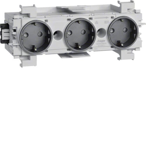 Hager - Stikk 3-veis svart, for BRP, BRA, BRS, BRHP, kan benyttes i alle Hager Installasjonskanaler