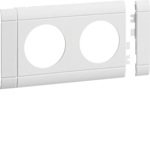 Hager - Ramme for 2-veis kanalstikk GS2*, hvit RAL9016, passer til alle Hager Installasjonskanaler