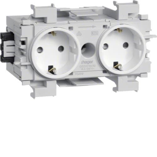 Hager - Stikk 2-veis hvit, for BRP, BRA, BRS, BRHP, kan benyttes i alle Hager Installasjonskanaler