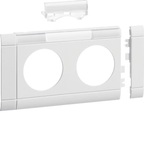Hager - Ramme for merkeskilt for 2-veis kanalstikk GS2*, hvit RAL9010, passer alle Hager Inst.kanaler