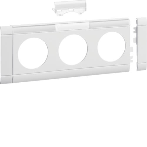 Hager - Ramme for merkeskilt for 3-veis kanalstikk GS2*, hvit RAL9010, passer alle Hager Inst.kanaler