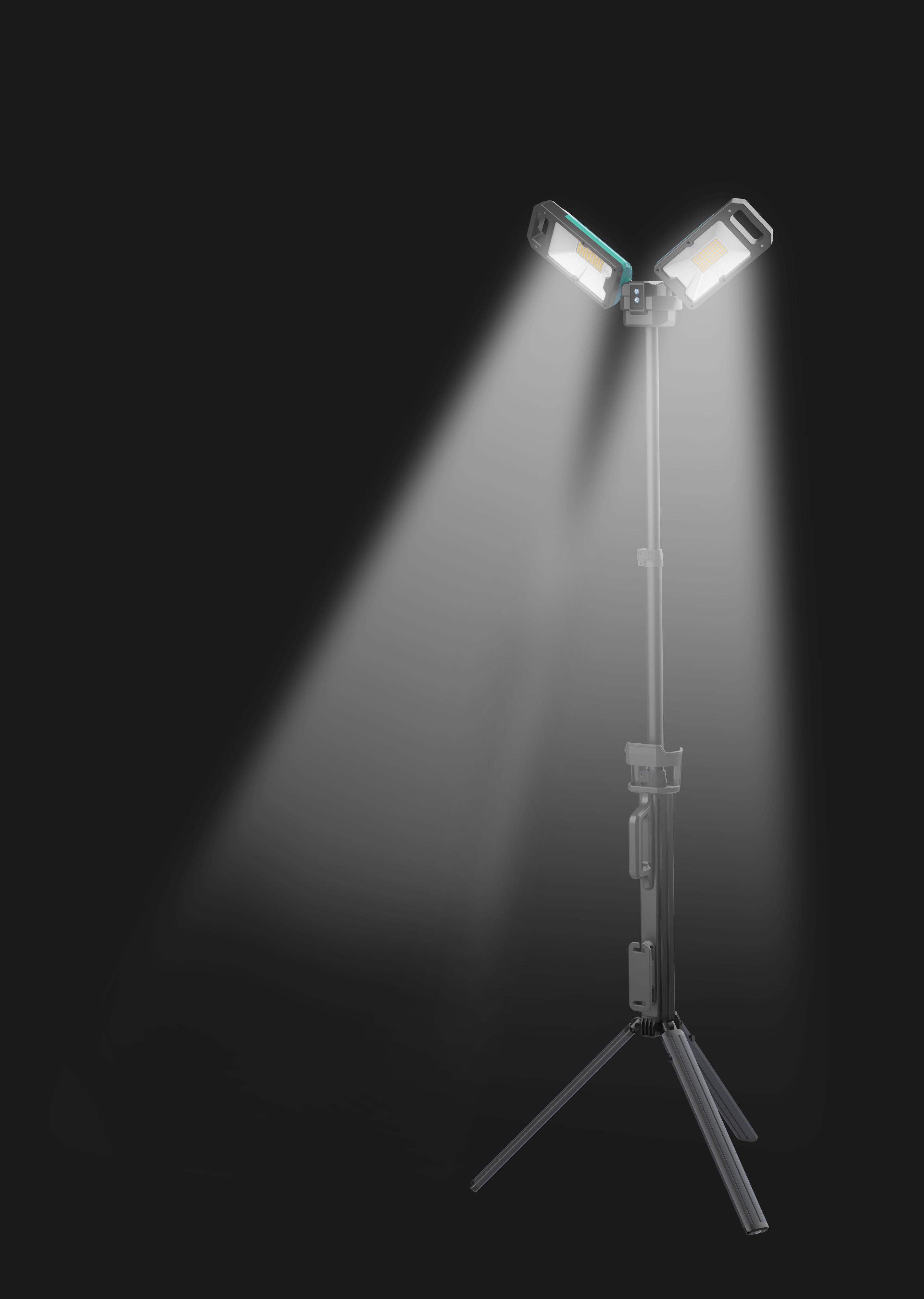 TradeForce - TRIPOD TWIN 5000 LM OPPLADBAR ARBEIDSLAMPE M/STATIV