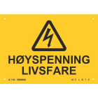Melbye - Al-Skilt Høyspenning livsfare 210x148x0,7mm
