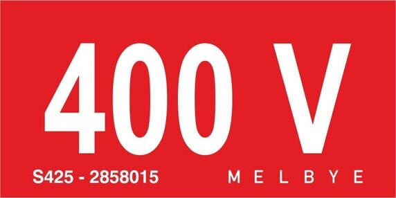 Melbye - Skilt 400V selvklebende S425