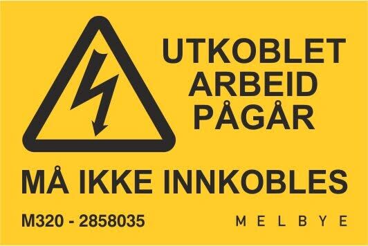 Melbye - Skilt PVC Utkobling, magnetisk 45x30x3mm