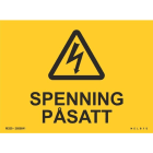 Melbye - Skilt Spenning påsatt, magnetisk 210x148x0,6mm