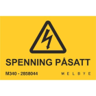 Melbye - Skilt Spenning påsatt, magnetisk 45x30x3mm