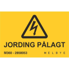 Melbye - Skilt, Jording pålagt, magnetisk M360 45x30x3mm