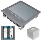 Hager - Komplett gulvboks med 4 x stikk, 2 x data kat 6A FTP, blindlokk og smart nedstøpningsmal følger med