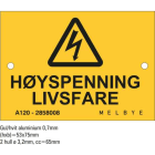Melbye - Al-Skilt Høyspenning livsfare 75x53x0,7mm