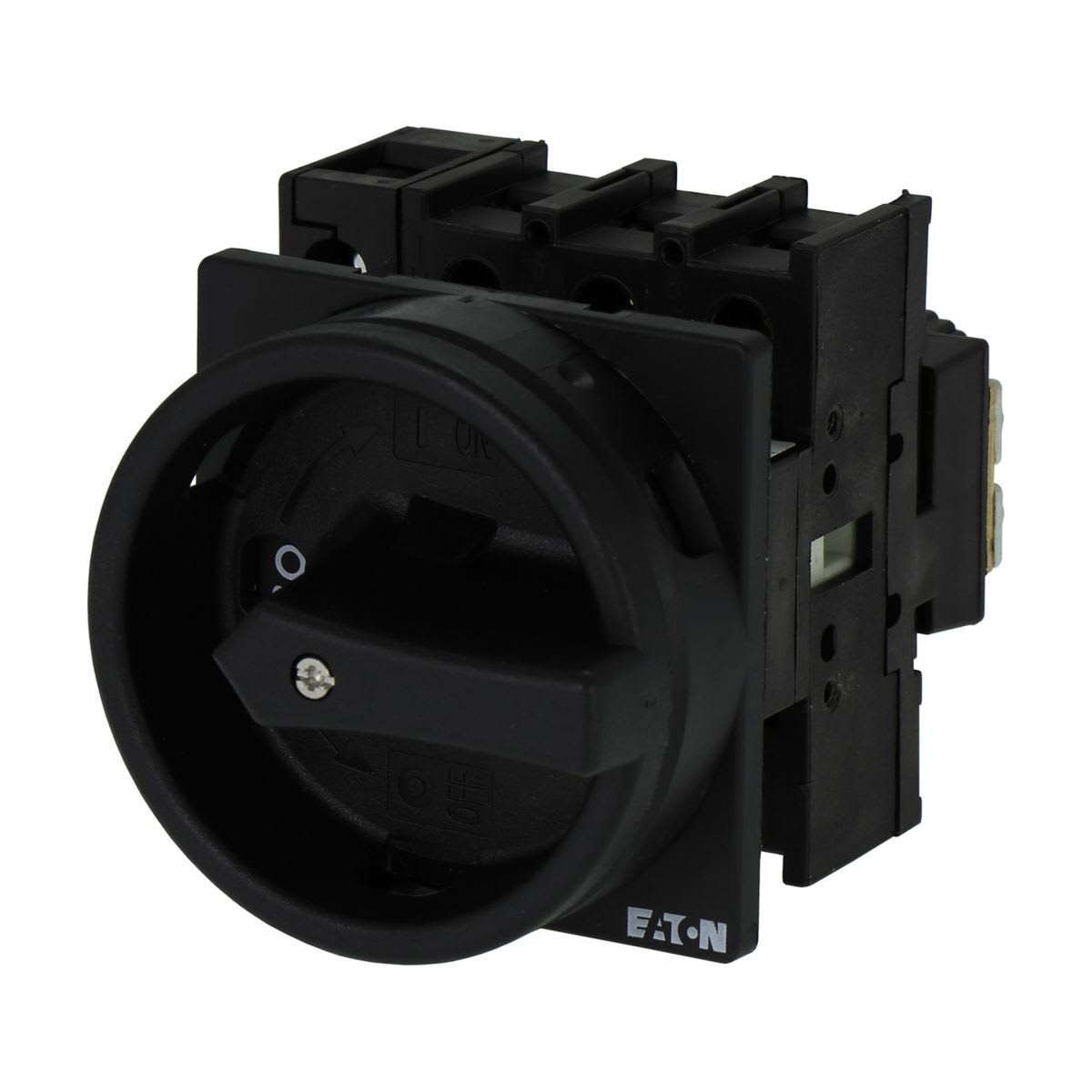 Eaton Electric - Hovedbryter, P1, 40 A, innvendig montasje, 3 fas, 1 N/O, 1 N/C, STOPP funksjon, med svart handtak