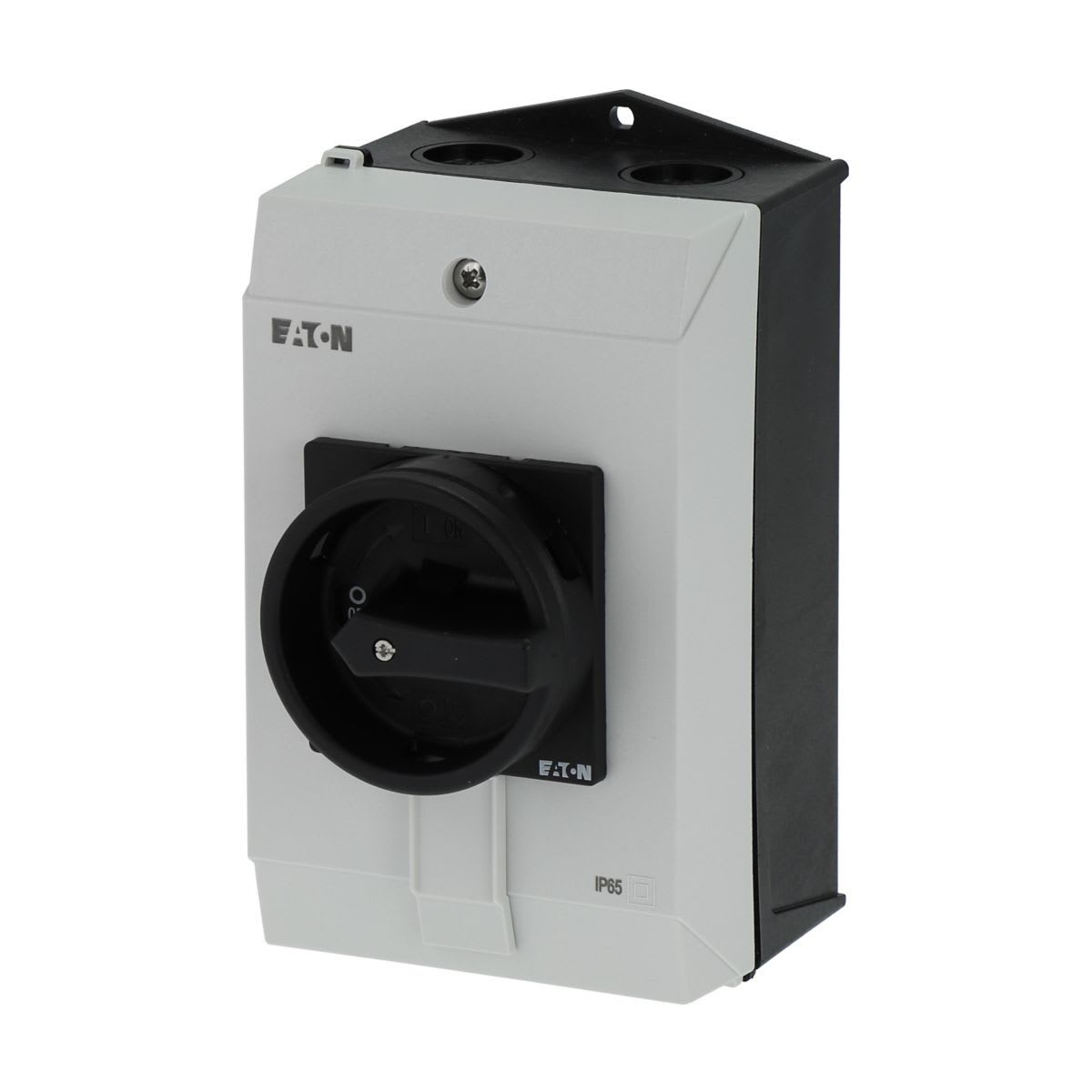 Eaton Electric - Hovedbryter, P1, 40 A, kapslet, 3 fas, 1 N/O, 1 N/C, STOPP funksjon, med svart handtak