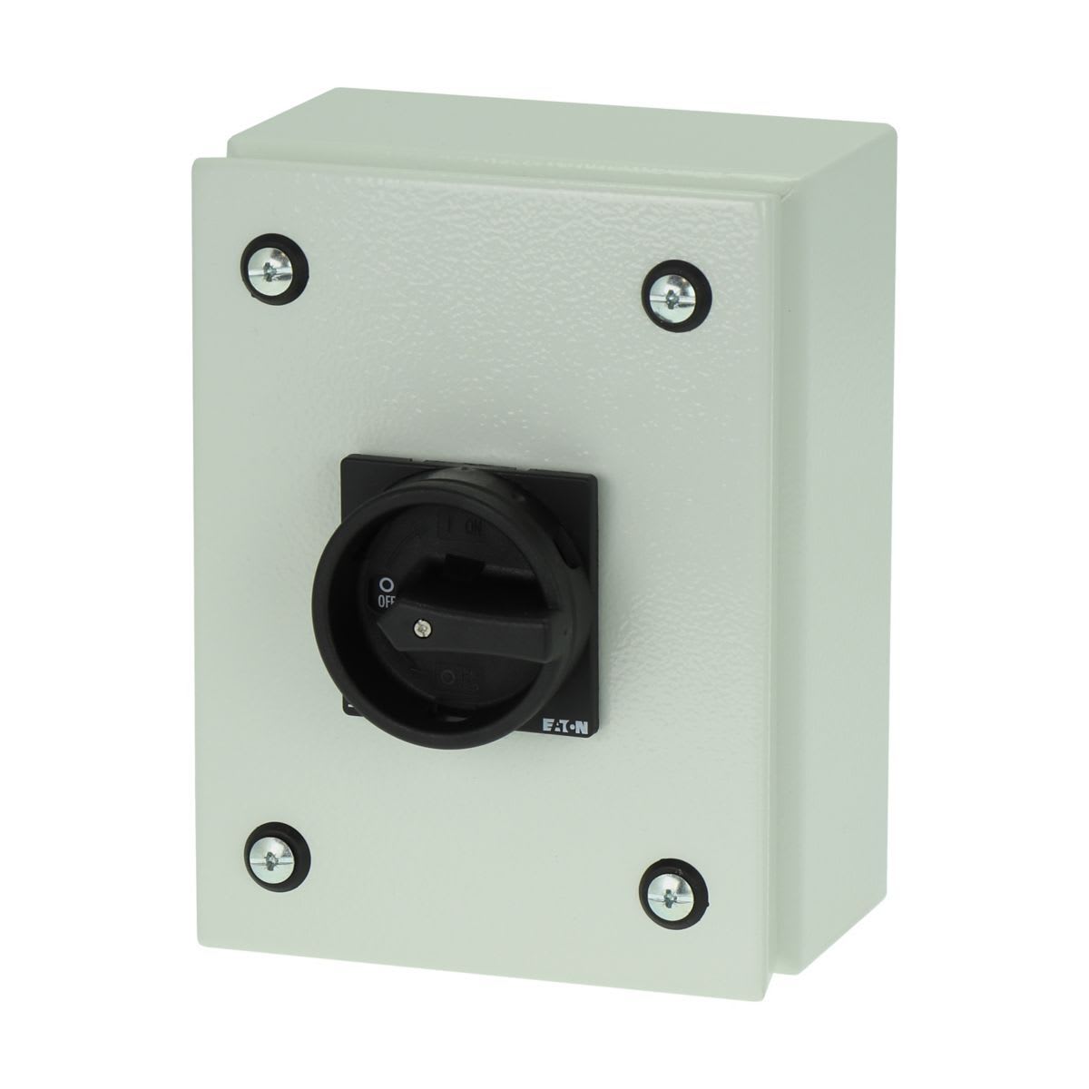 Eaton Electric - Hovedbryter, P1, 40 A, kapslet, 3 fas, STOPP funksjon, med  svart vrigrep