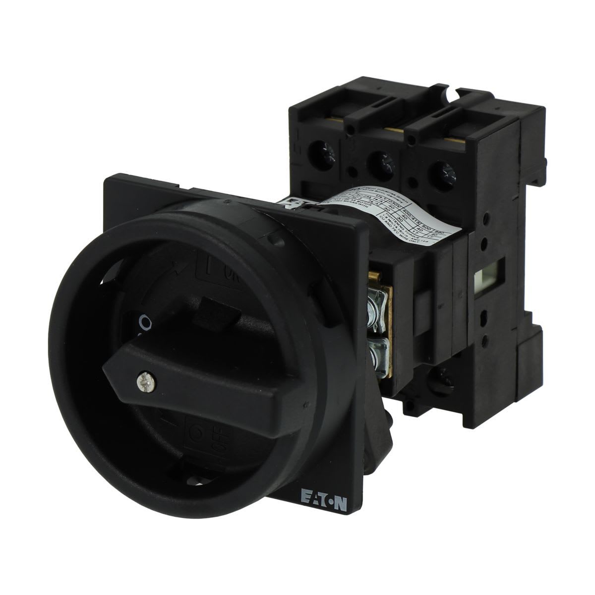 Eaton Electric - Hovedbryter, P1, 40 A, bak montert, 3 fas, STOPP funksjon, med  svart vrigrep