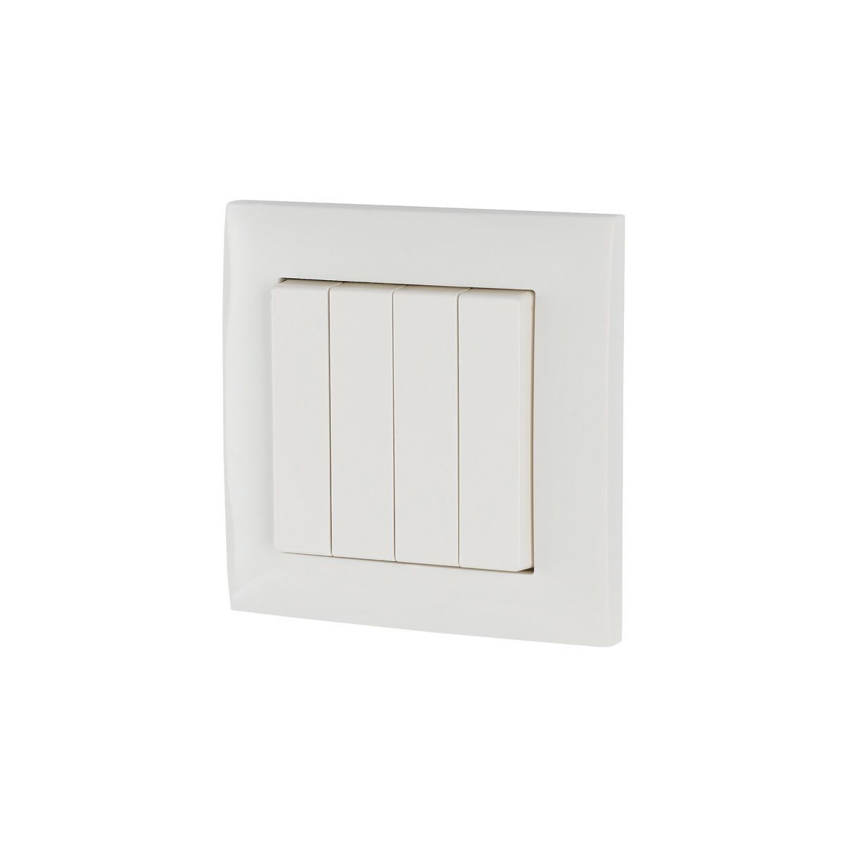 Eaton Electric - Alpinhvit, Dobbel vippe 55x55mm , O/N