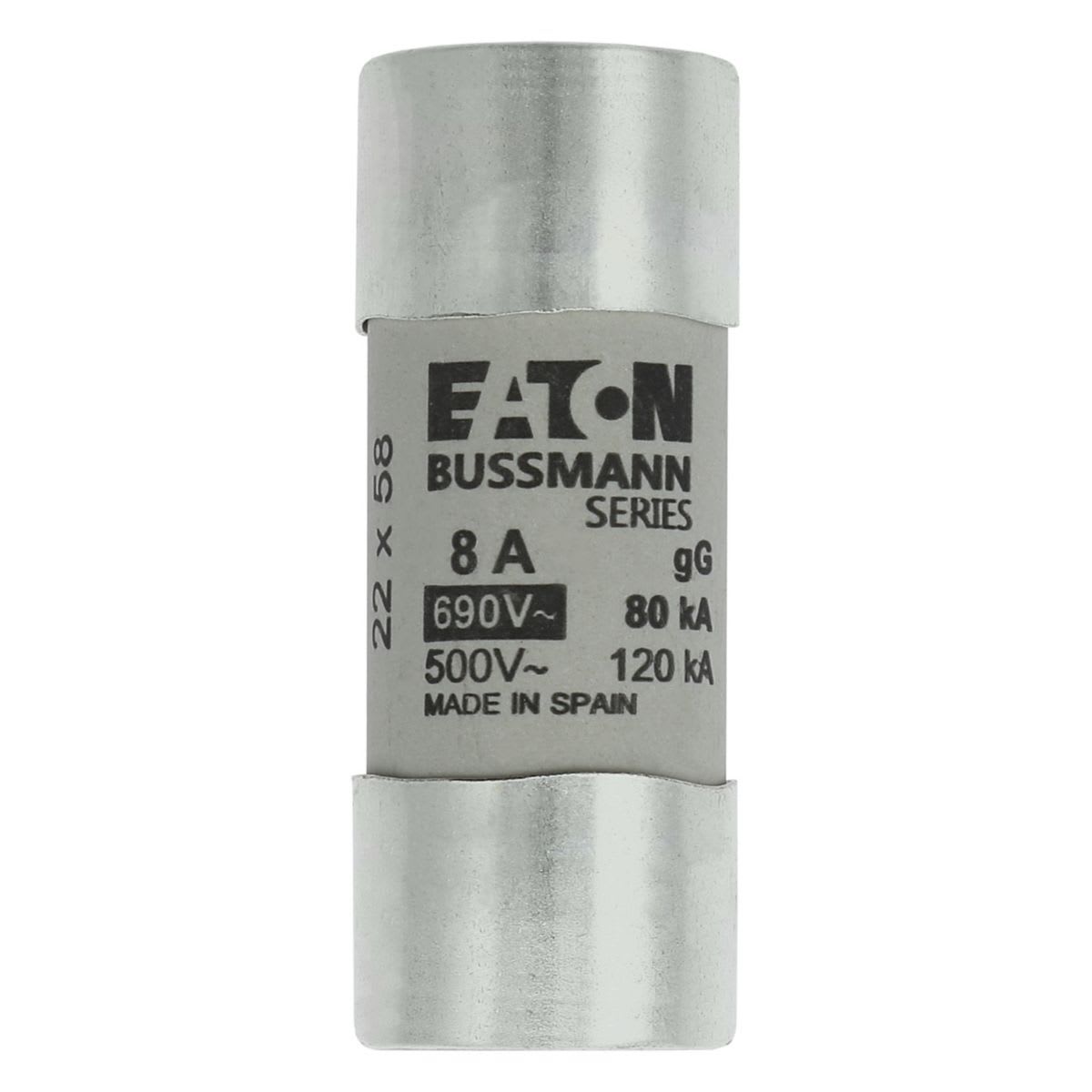 Eaton Electric - CYLINDRICAL FUSE 22 x 58 8A G Sylindersikring 22 x 58 8A GG