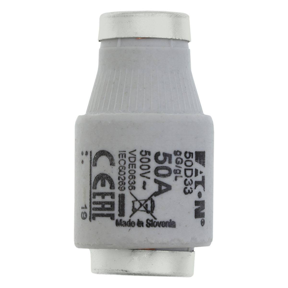 Eaton Electric - FUSE-D3 50A T GL/GG 500VAC E33 Sikring-D3 50A T GL/GG 500VAC