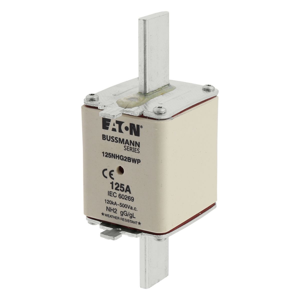 Eaton Electric - Smeltesikring, LV, 125 A, AC 500 V, NH2, gL/gG, IEC, Værbestandig