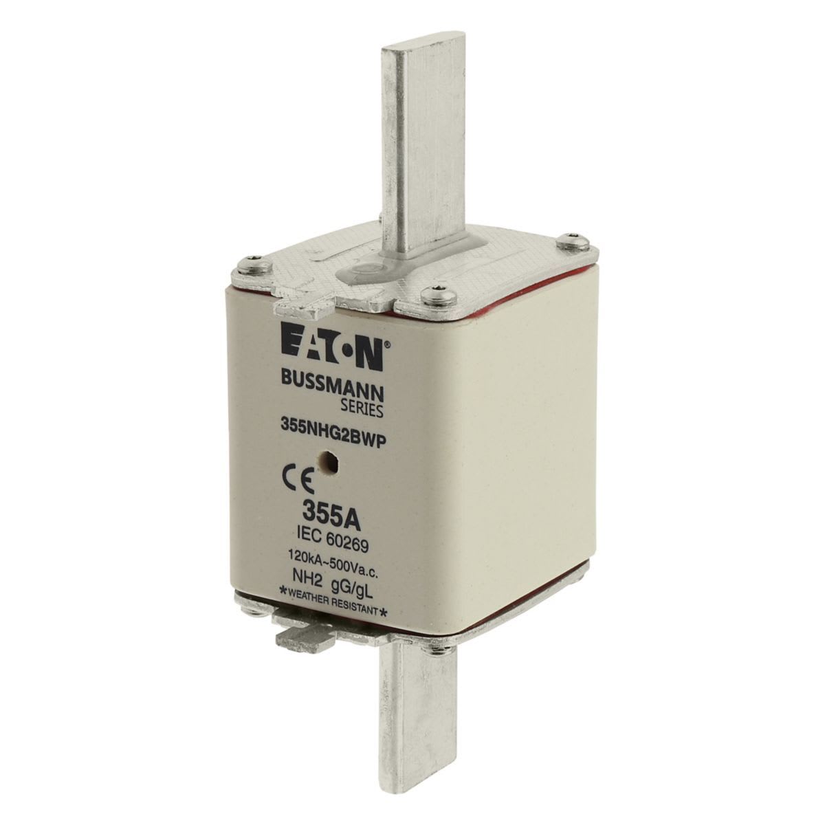 Eaton Electric - Smeltesikring, LV, 355 A, AC 500 V, NH2, gL/gG, IEC, Værbestandig