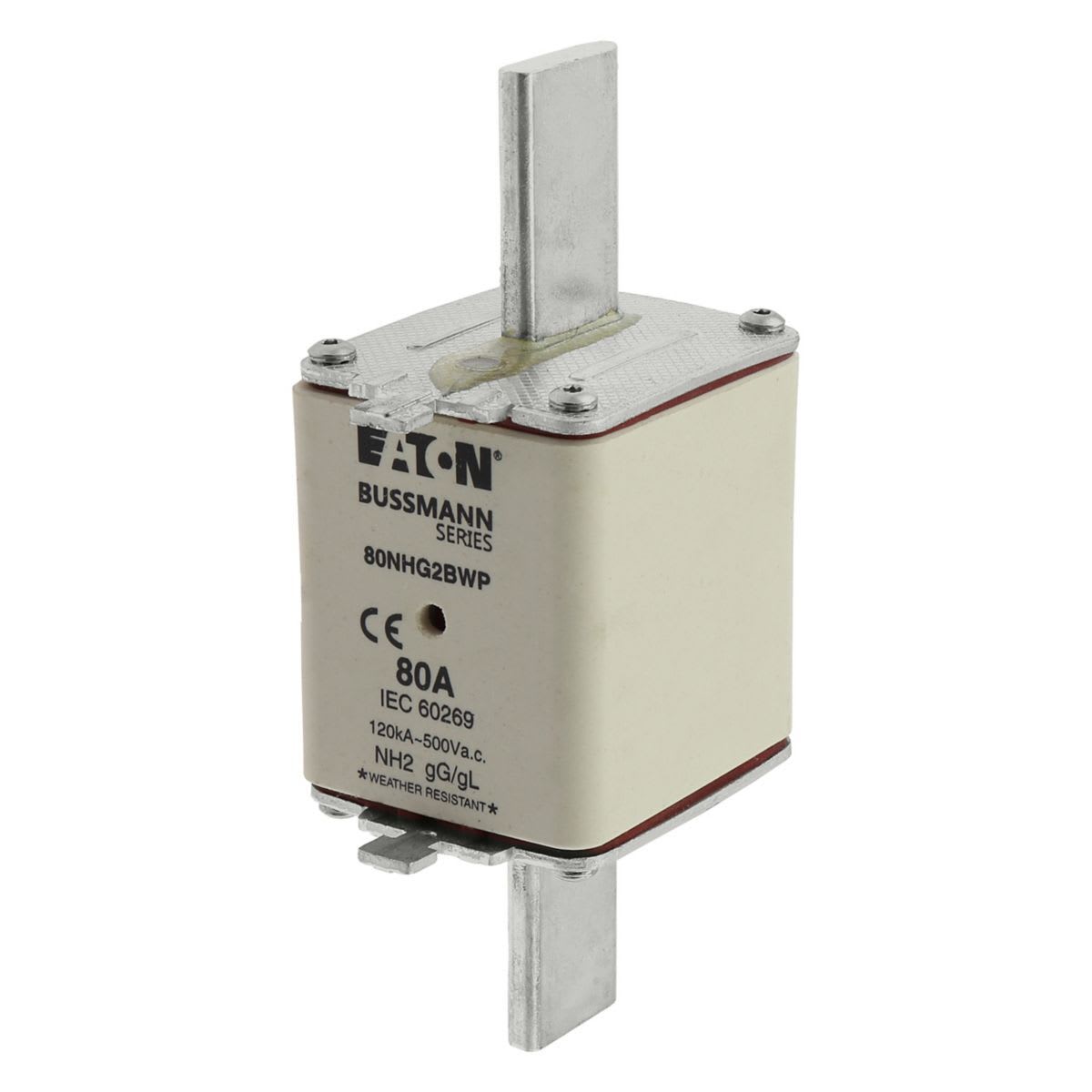 Eaton Electric - Smeltesikring, LV, 80 A, AC 500 V, NH2, gL/gG, IEC, Værbestandig